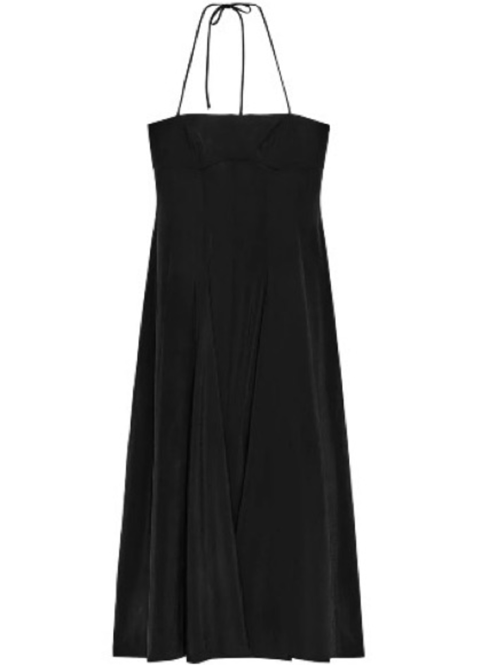 Zara flowy voluminous Black Halter Midi Dress